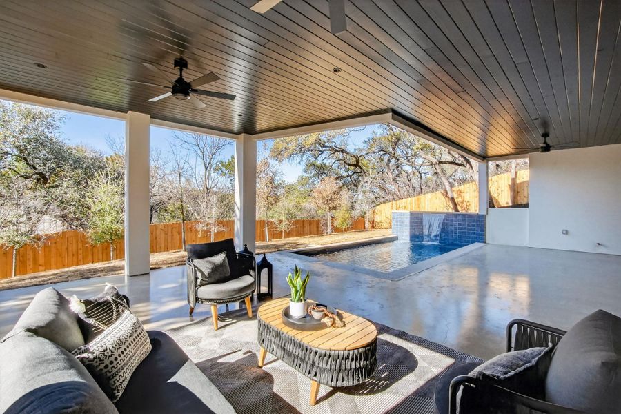 Exterior details and patio area of a home in , West Lake Hills (Image 3).
