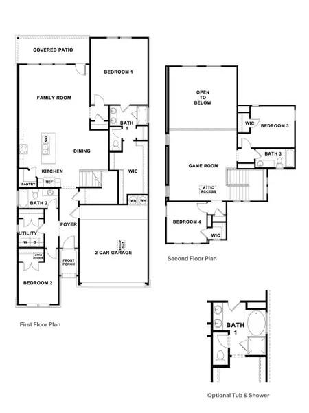 2D floor plan layout for the The Wilson II by D.R. Horton in Mayfair, New Braunfels, TX (Image 3).