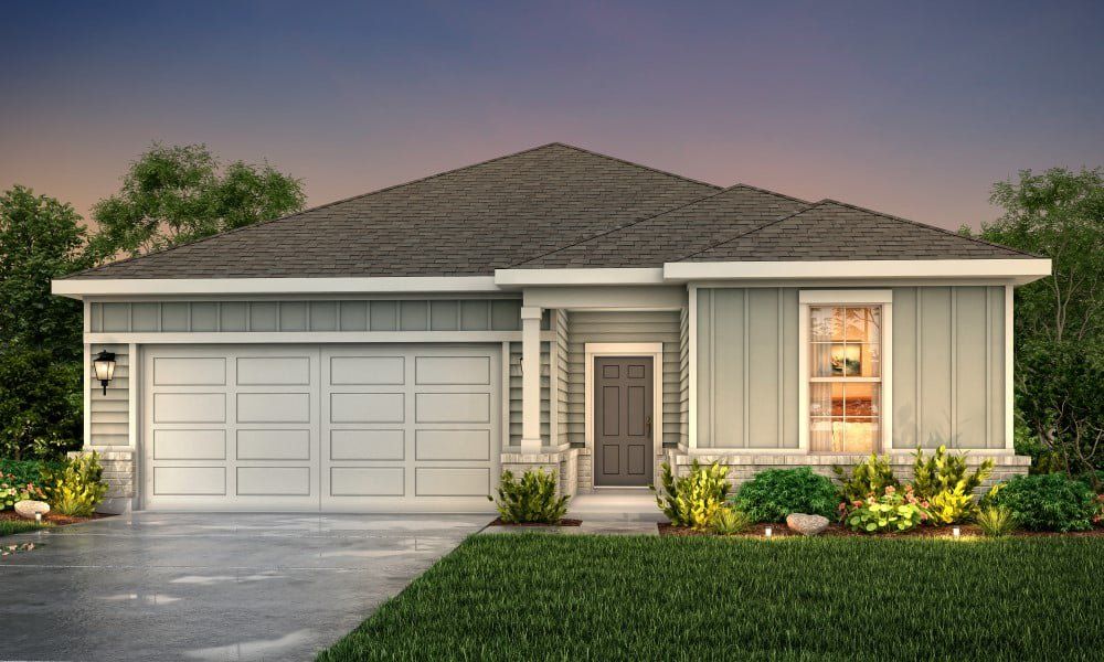 Representative exterior photo of a completed home built from the Travis by Century Communities in Caney Mills, Conroe, TX (Image 1). Representative exterior photo of a completed home built from the Travis by Century Communities in Caney Mills, Conroe, TX (Image 1).