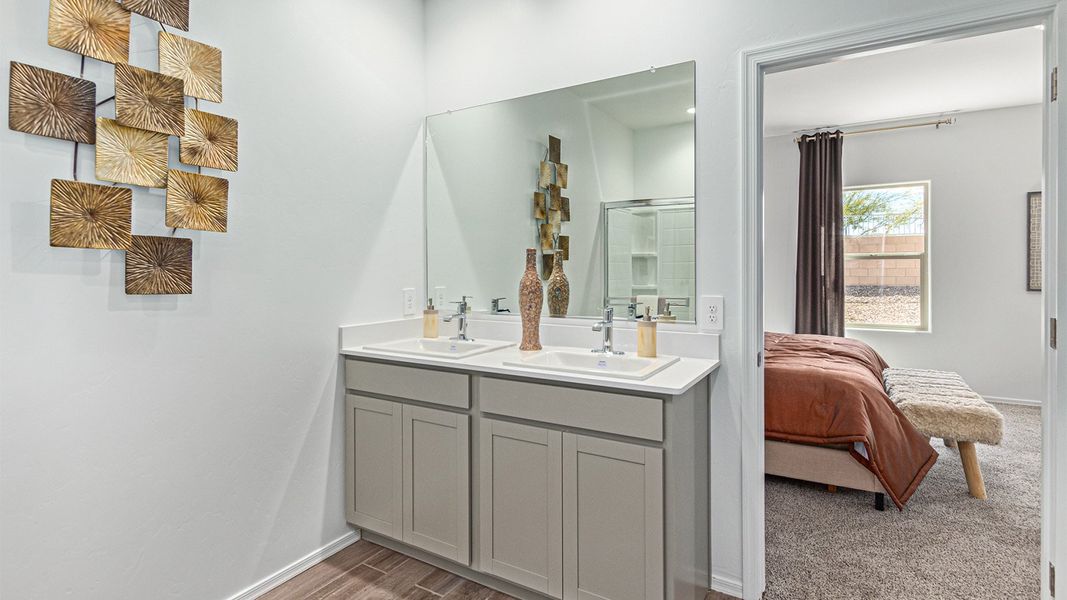 Furnished interior view inside a new home in Saguaro Bloom, Marana (Image 26). Furnished interior view inside a new home in Saguaro Bloom, Marana (Image 26).