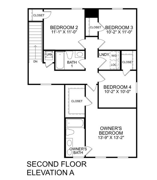 2D floor plan layout for the Iris by Ryan Homes in Ivy Grove, Woodruff, SC (Image 2). 2D floor plan layout for the Iris by Ryan Homes in Ivy Grove, Woodruff, SC (Image 2).