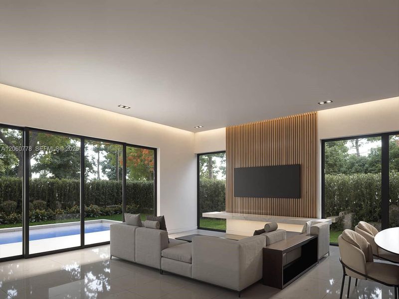 Furnished interior view inside a new home in , Miami (Image 7).