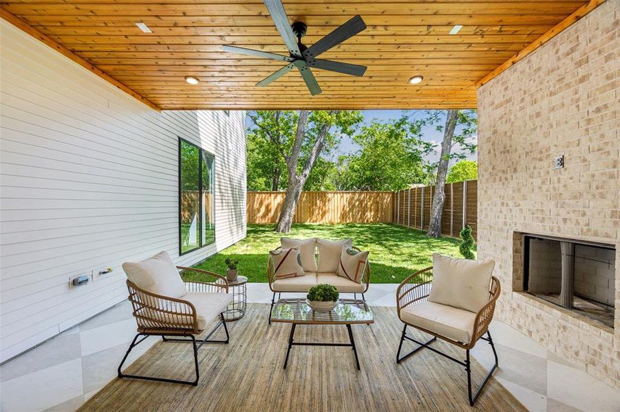 Exterior details and patio area of a home in , Dallas (Image 3). Exterior details and patio area of a home in , Dallas (Image 3).
