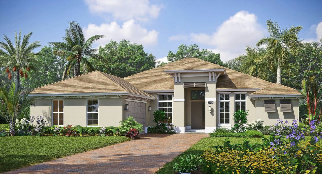 Representative exterior photo of a completed home built from the Tavvo Supreme by GHO Homes in Bent Pine Preserve, Vero Beach, FL (Image 16).