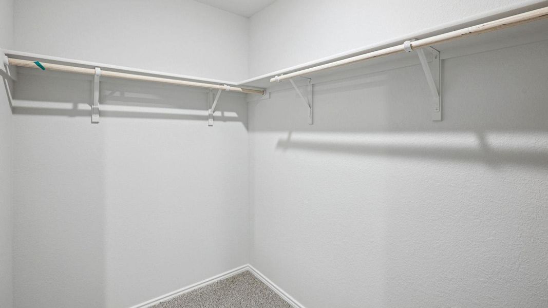 Functional closet space offers ample storage, simplifying organization.