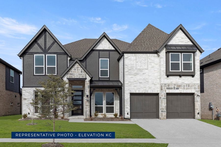 Representative exterior photo of a completed home built from the Hillcrest 2F (w/Media) by First Texas Homes in Cambridge Estates, Prosper, TX (Image 15).