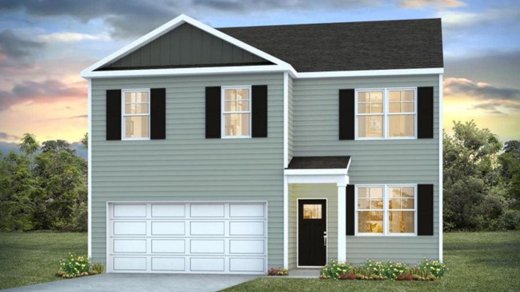 Representative exterior photo of a completed home built from the BELHAVEN by D.R. Horton in Pineview North, Summerville, SC (Image 1). Representative exterior photo of a completed home built from the BELHAVEN by D.R. Horton in Pineview North, Summerville, SC (Image 1).