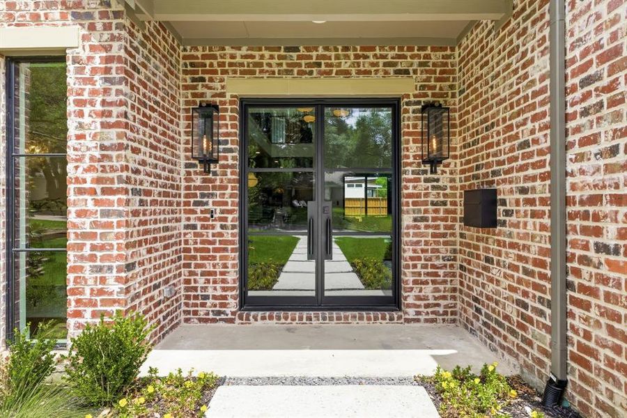 Covered front door entrance