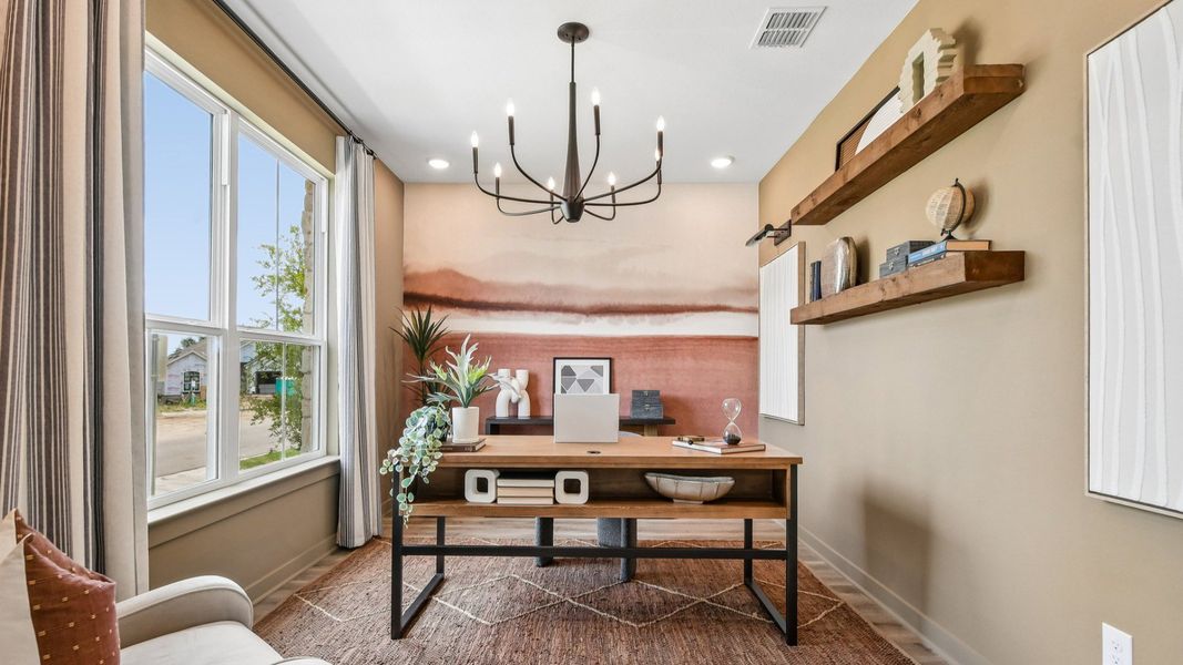 Representative furnished interior of a home built from the Orwell III by DRB Homes in Creeks Crossing, Elgin (Image 12).