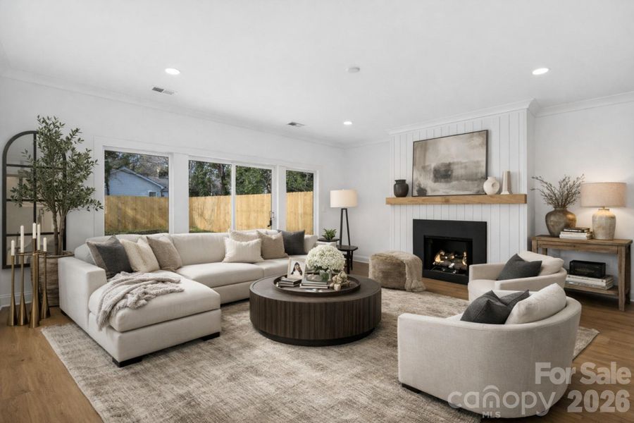 Contemporary Luxe Living Area-Virtually Staged