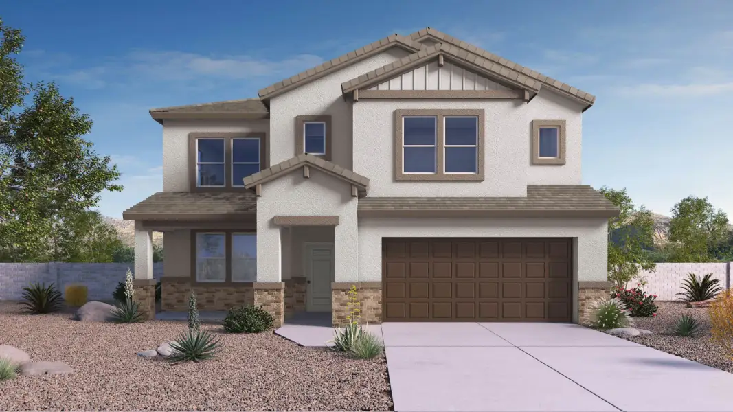 Representative exterior photo of a completed home built from the Phoenician by D.R. Horton in El Cidro, Goodyear, AZ (Image 24).