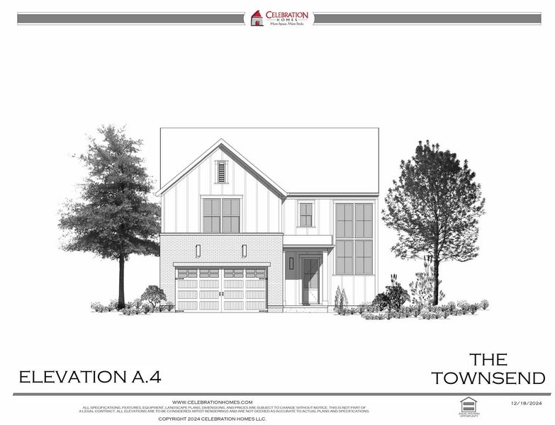 Representative rendering of the exterior for the Townsend by Celebration Homes (Image 11).