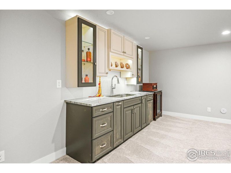 lower level wet bar with storage