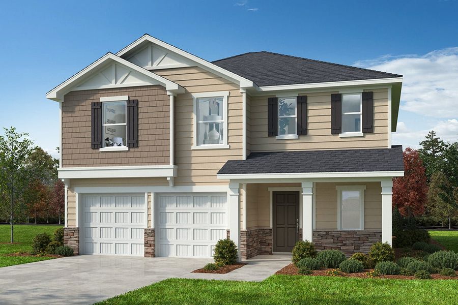 Representative exterior photo of a completed home built from the 1896 by KB Home in Midland Crossing, Midland, NC (Image 7).
