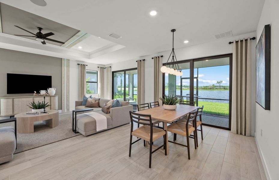 Cafe dining area located off kitchen