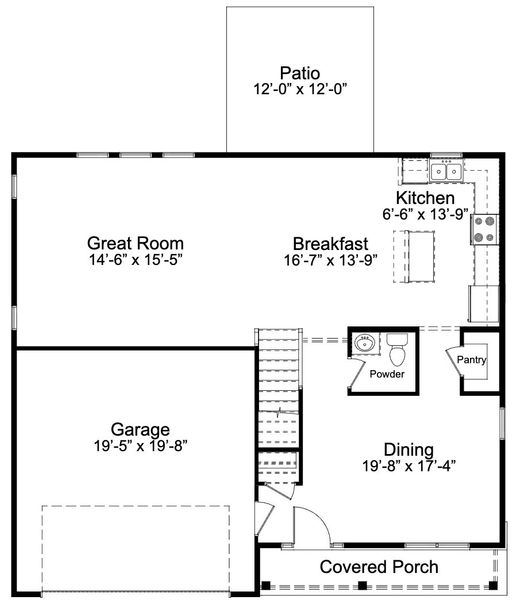2D floor plan layout for the Jacob A by JC Jackson Homes,LLC in Heritage Pointe, Newport, NC (Image 5).