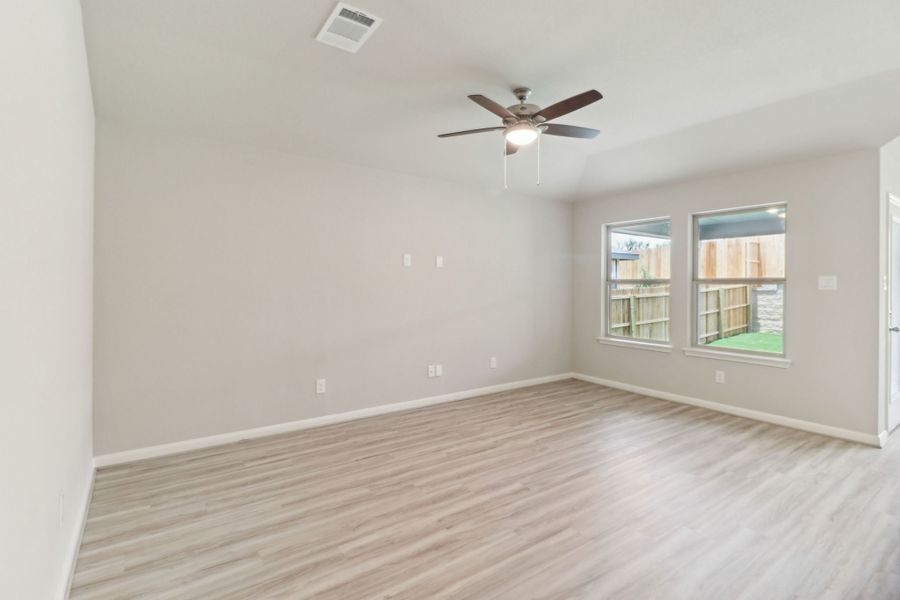 Dining room in the Callaghan floorplan at a Meritage Homes community.