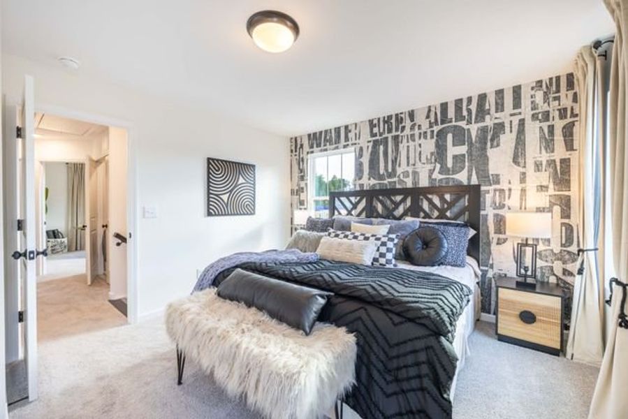 Representative furnished interior of a home built from the Myka TH by True Homes in Village at Reedy Creek Townhomes, Charlotte (Image 12).