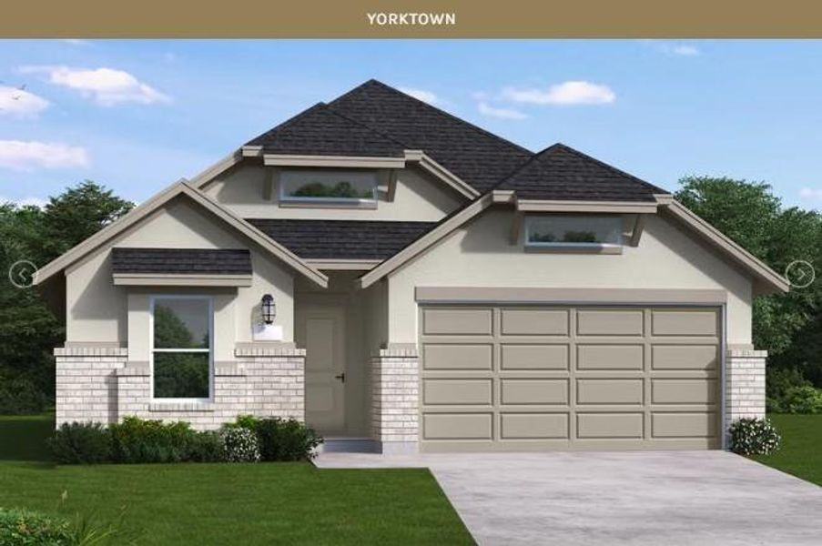 Front exterior of a new home in Escondido, Magnolia, TX, highlighting curb appeal (Image 1). Front exterior of a new home in Escondido, Magnolia, TX, highlighting curb appeal (Image 1).