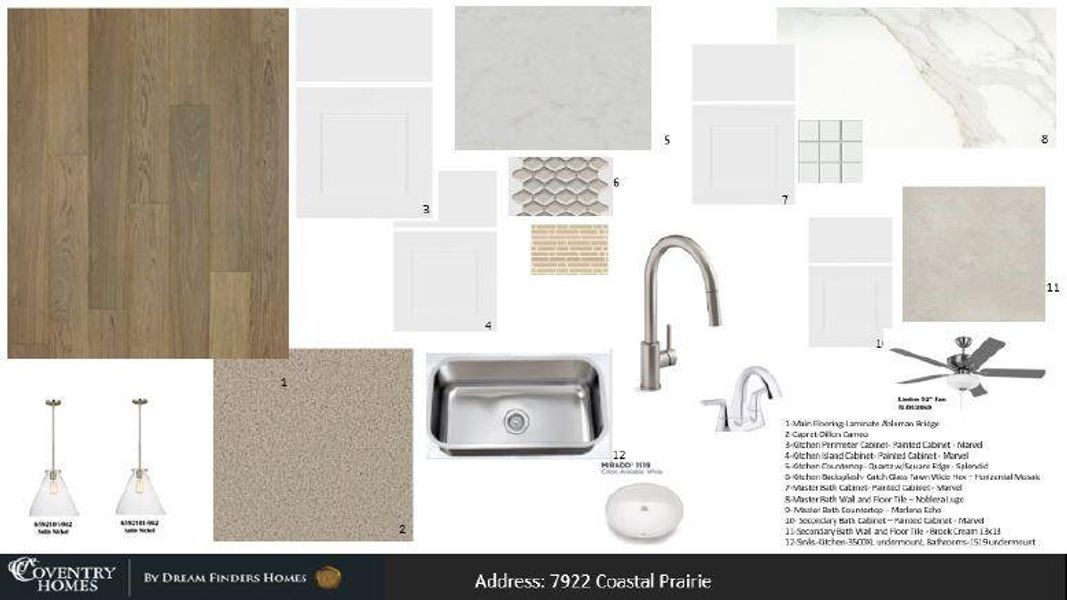 Sample of building materials used in homes in The Highlands 60', Porter (Image 3). Sample of building materials used in homes in The Highlands 60', Porter (Image 3).