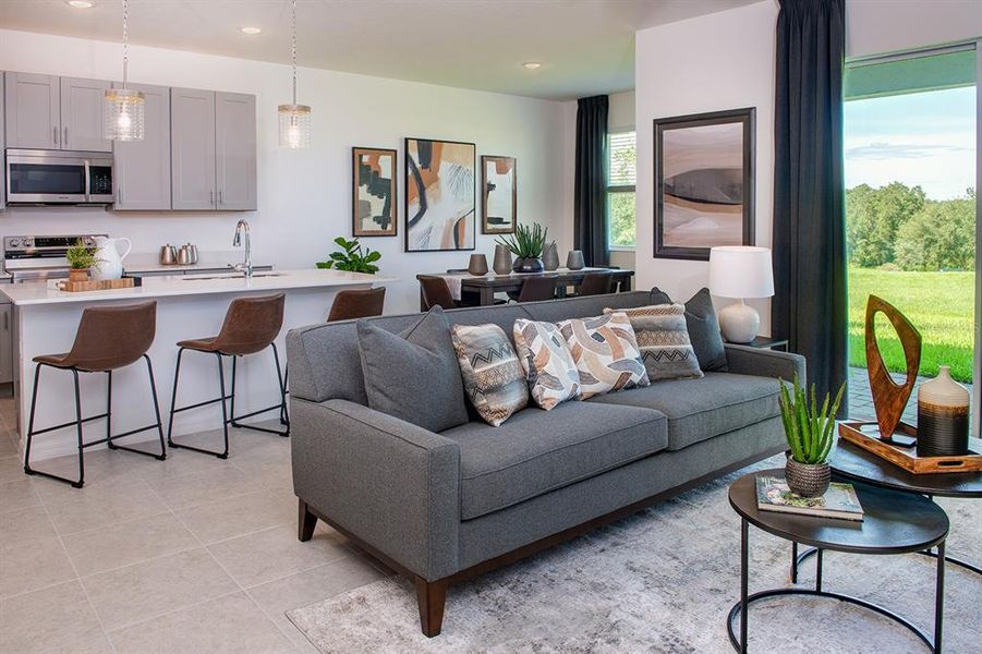 Furnished interior view inside a new home in Leela Reserve, Tavares (Image 7). Furnished interior view inside a new home in Leela Reserve, Tavares (Image 7).