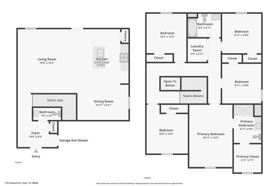 2D floor plan layout of this home in Avenida, Converse, TX (Image 6).