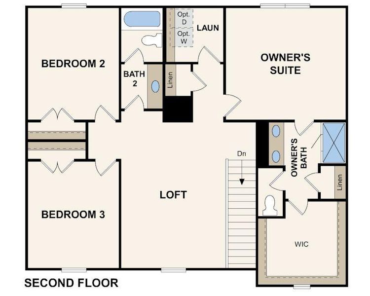 2D floor plan layout of this home in Hawthorne Reserve, Dallas, GA (Image 4).