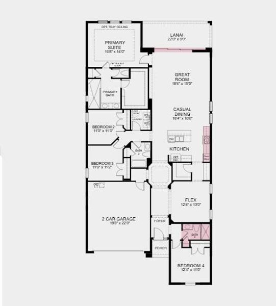 Additional Highlights Include: Gourmet kitchen, shower in place of tub at secondary bath, single pocket door at primary suite to bath, 8' interior doors, pocket sliding door at great room, and vault apron kitchen​​‌​​​​‌​​‌‌​​​‌​‌​​​​‌‌​‌​​​​‌​​‌​​​​‌​ sink.