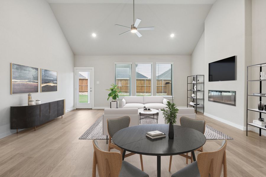 Living and Dining Room in the Stanley II home plan by Trophy Signature Homes – REPRESENTATIVE PHOTO
