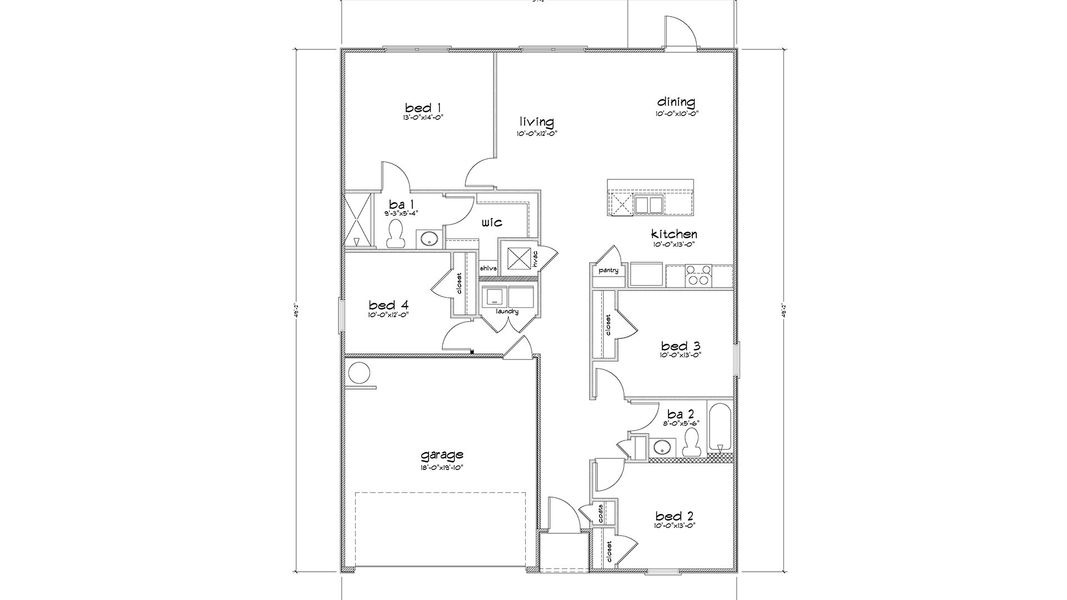 2D floor plan layout of this home in Sunny Hills, Chipley, FL (Image 4).