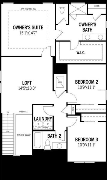 2D floor plan layout of this home in Pasadena Ridge Master, Dade City, FL (Image 3).