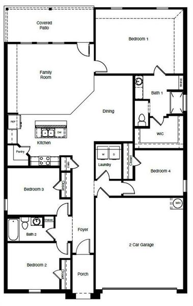 D.R. Horton's Justin Floorplan - All Home and community information, including pricing, included features, terms, availability and amenities, are subject to change at any time without notice or obligation. All Drawings, pictures, photographs, video, square footages, floor plans, elevations, features, colors and sizes are approximate for illustration purposes only and will vary from the homes as built.