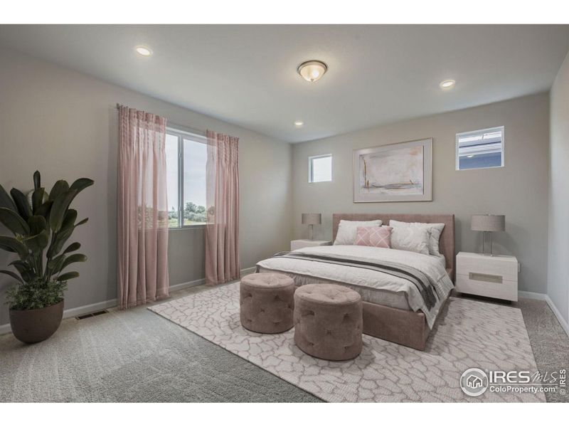 Spacious primary bedroom