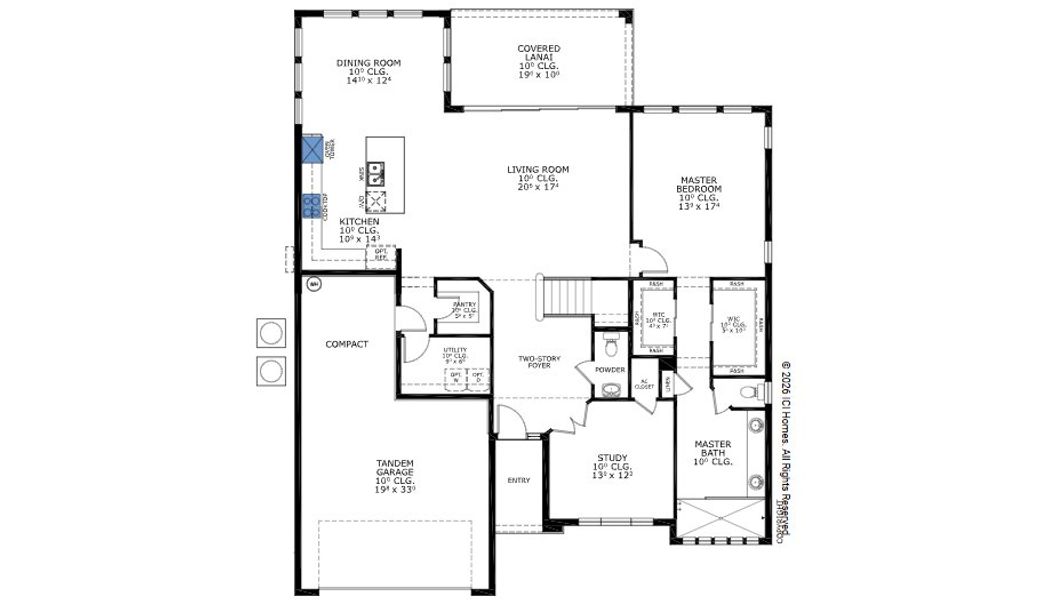 2D floor plan layout for the Palos Verdes - Elite Series | 60' Wide Lots by ICI Homes in Woodhaven, Port Orange, FL (Image 3).