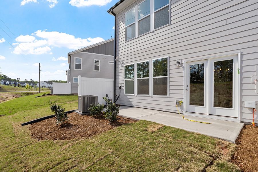 Exterior details and patio area of a home in Sweetbrier, Durham (Image 3).