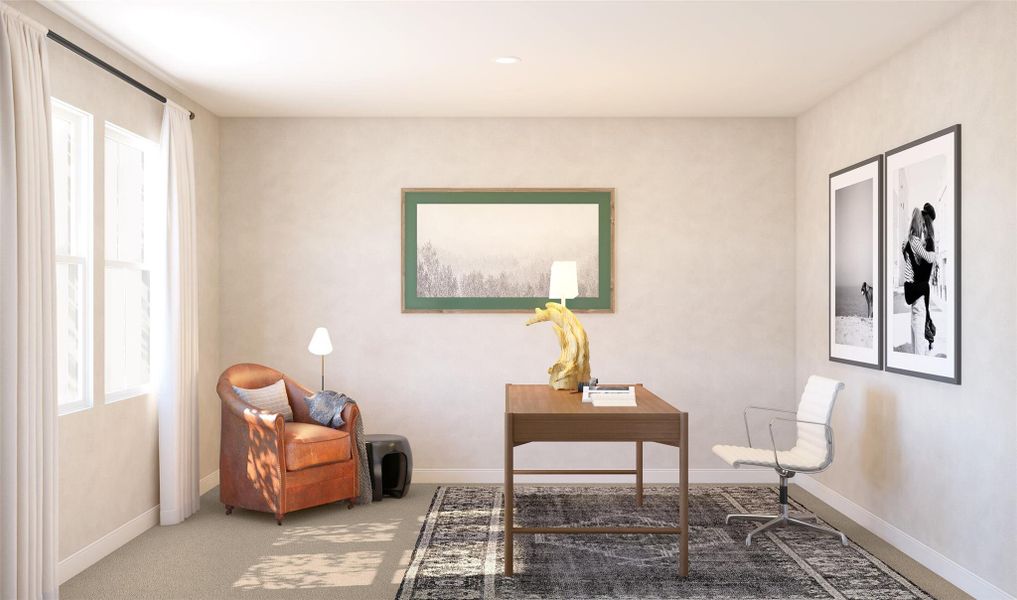Private home office (*Artist rendering used for illustration purposes only.)