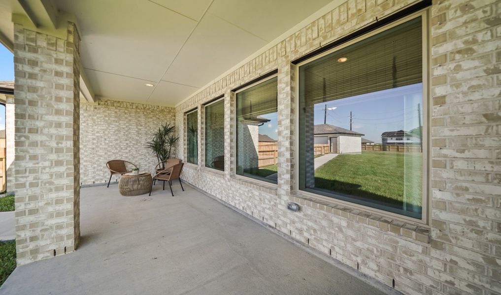 Covered patio for outdoor enjoyment