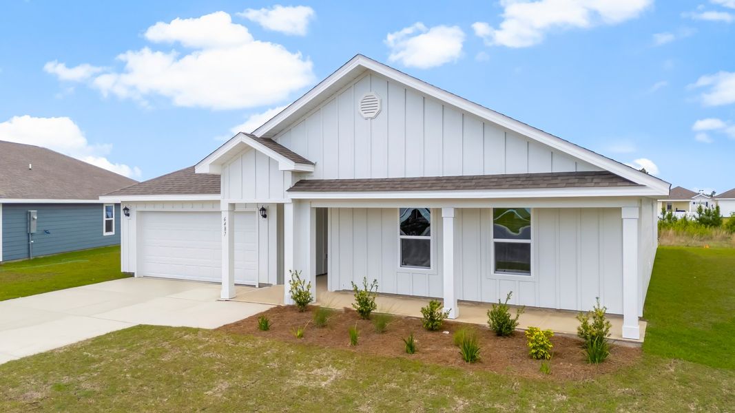 Representative exterior photo of a completed home built from the The Denton by D.R. Horton in Liberty, Panama City, FL (Image 2).