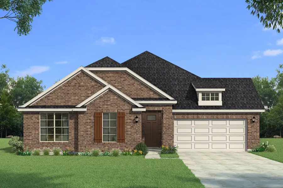 Representative exterior photo of a completed home built from the Seville II by Mattamy Homes in Sutton Fields, Celina, TX (Image 1). Representative exterior photo of a completed home built from the Seville II by Mattamy Homes in Sutton Fields, Celina, TX (Image 1).