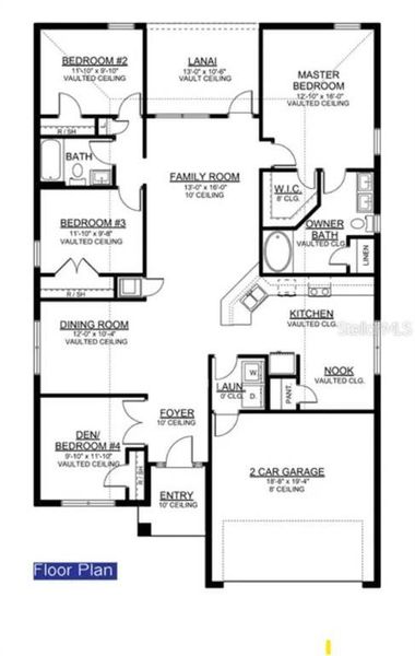 2D floor plan layout of this home in Poinciana - Polk County, Poinciana, FL (Image 2). 2D floor plan layout of this home in Poinciana - Polk County, Poinciana, FL (Image 2).