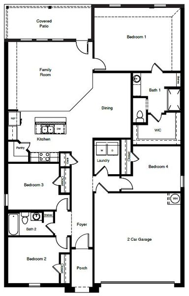 2D floor plan layout of this home in Meadowbrook Estates, Cleburne, TX (Image 5).