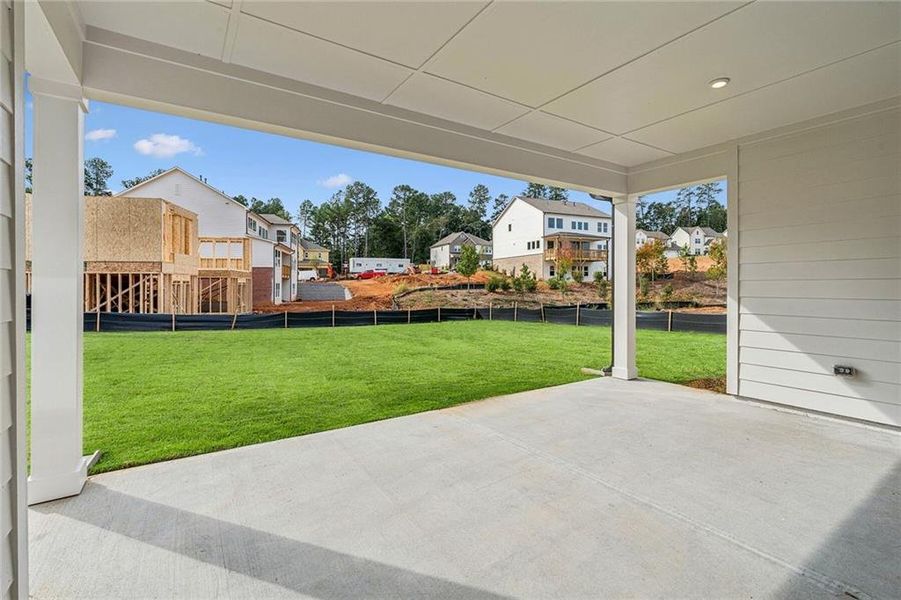 Exterior details and patio area of a home in Havencroft, Woodstock (Image 3). Exterior details and patio area of a home in Havencroft, Woodstock (Image 3).