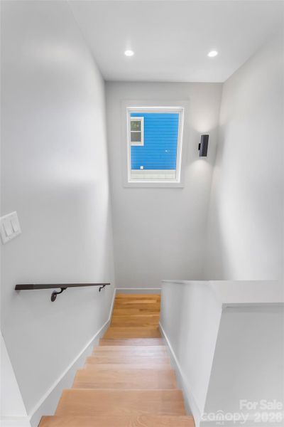 Cascading light throughout stairwell