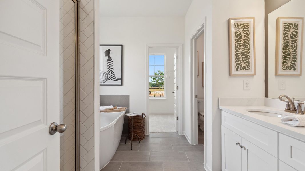 Representative furnished interior of a home built from the Meridian II by DRB Homes in Copperfield, Locust Grove (Image 9).