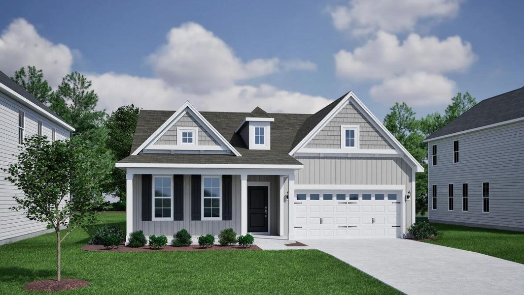 Front exterior of a new home in Lochton, Summerville, SC, highlighting curb appeal (Image 1). Front exterior of a new home in Lochton, Summerville, SC, highlighting curb appeal (Image 1).