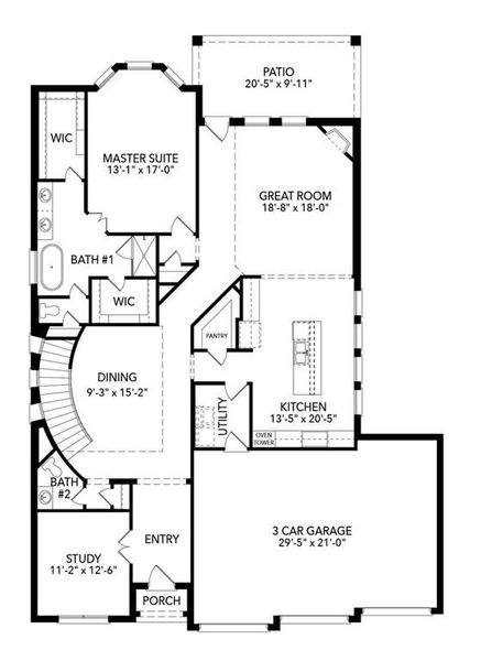 2D floor plan layout of this home in Timberbrook, Justin, TX (Image 3).