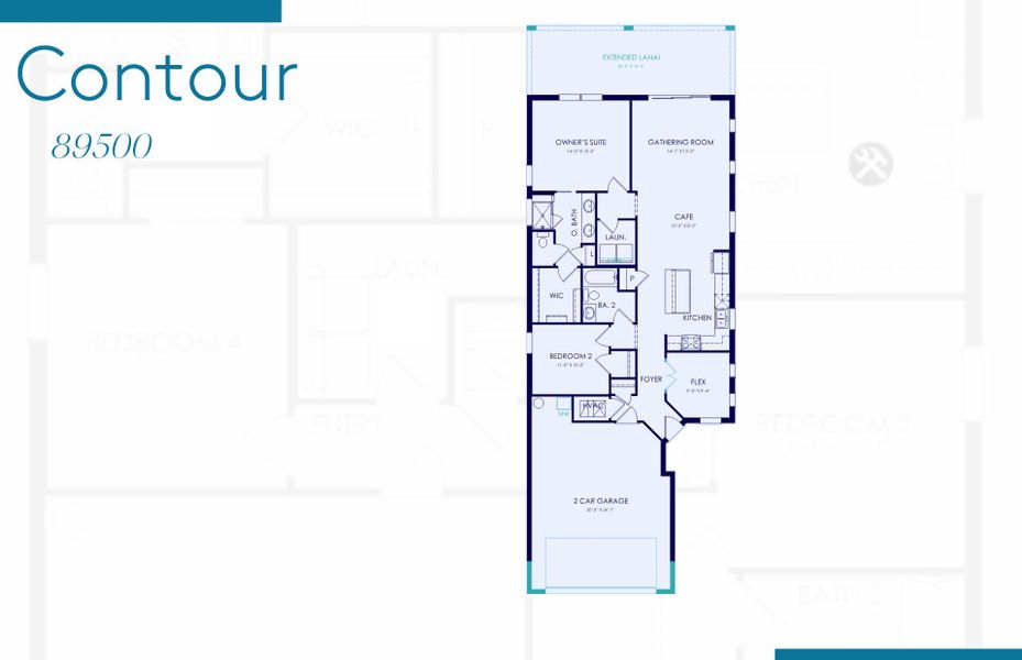 2D floor plan layout of this home in Talon Preserve on Palmer Ranch, Nokomis, FL (Image 3).