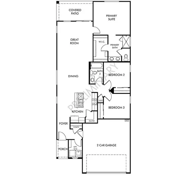2D floor plan layout of this home in Hanson Ridge, Vail, AZ (Image 3).