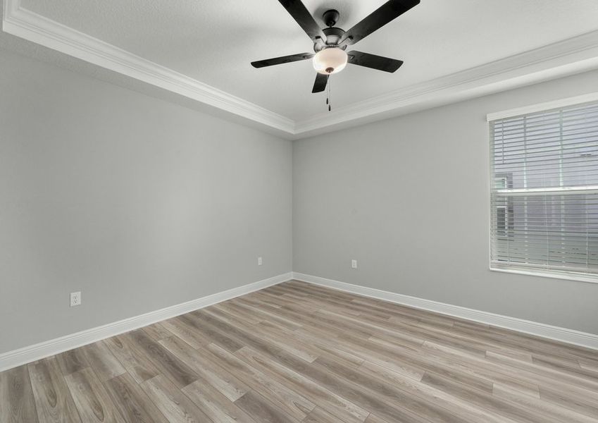Master bedroom with luxury vinyl flooring