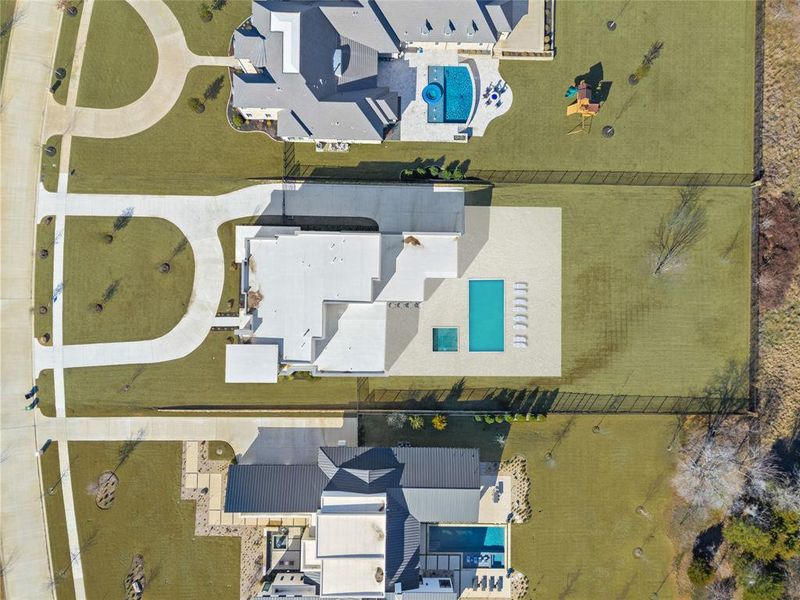 Aerial View with an idea for a potential pool that a buyer can build after closing! (Not included in price.)